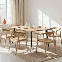 Made in Meubles Table À Manger<Table à manger en bois d'acacia et métal Alan