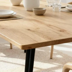 Made in Meubles Table À Manger<Table à manger en bois d'acacia et métal Alan