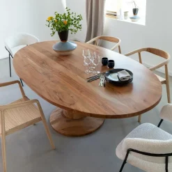 Made in Meubles Table À Manger<Table à manger ovale en bois d'acacia 220 cm Sauge