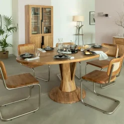 Made in Meubles Table À Manger<Table à manger ovale en bois d'acacia 175 cm Sauge