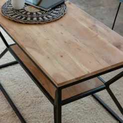 Made in Meubles Table Basse<Table basse à  double plateau en bois d'acacia Flavia