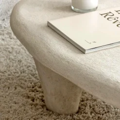 Made in Meubles Table Basse<Table basse blanche en bois effet béton Danaé