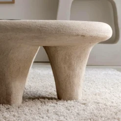 Made in Meubles Table Basse<Table basse blanche en bois effet béton Danaé