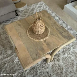 Made in Meubles Table Basse<Table basse carré en bois de manguier Zola
