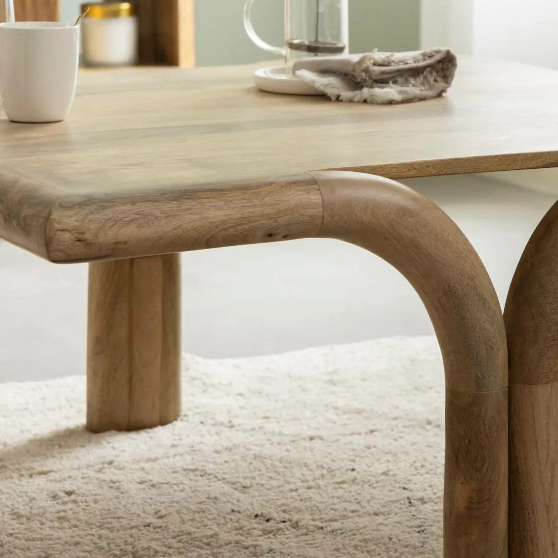 Made in Meubles Table Basse<Table basse carré en bois de manguier Zola