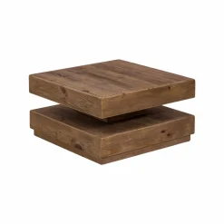 Made in Meubles Table Basse<Table basse carrée à double plateau en bois recyclé Blaise