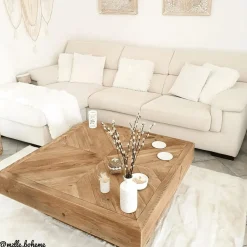 Made in Meubles Table Basse<Table basse carrée en bois recyclé Blaise