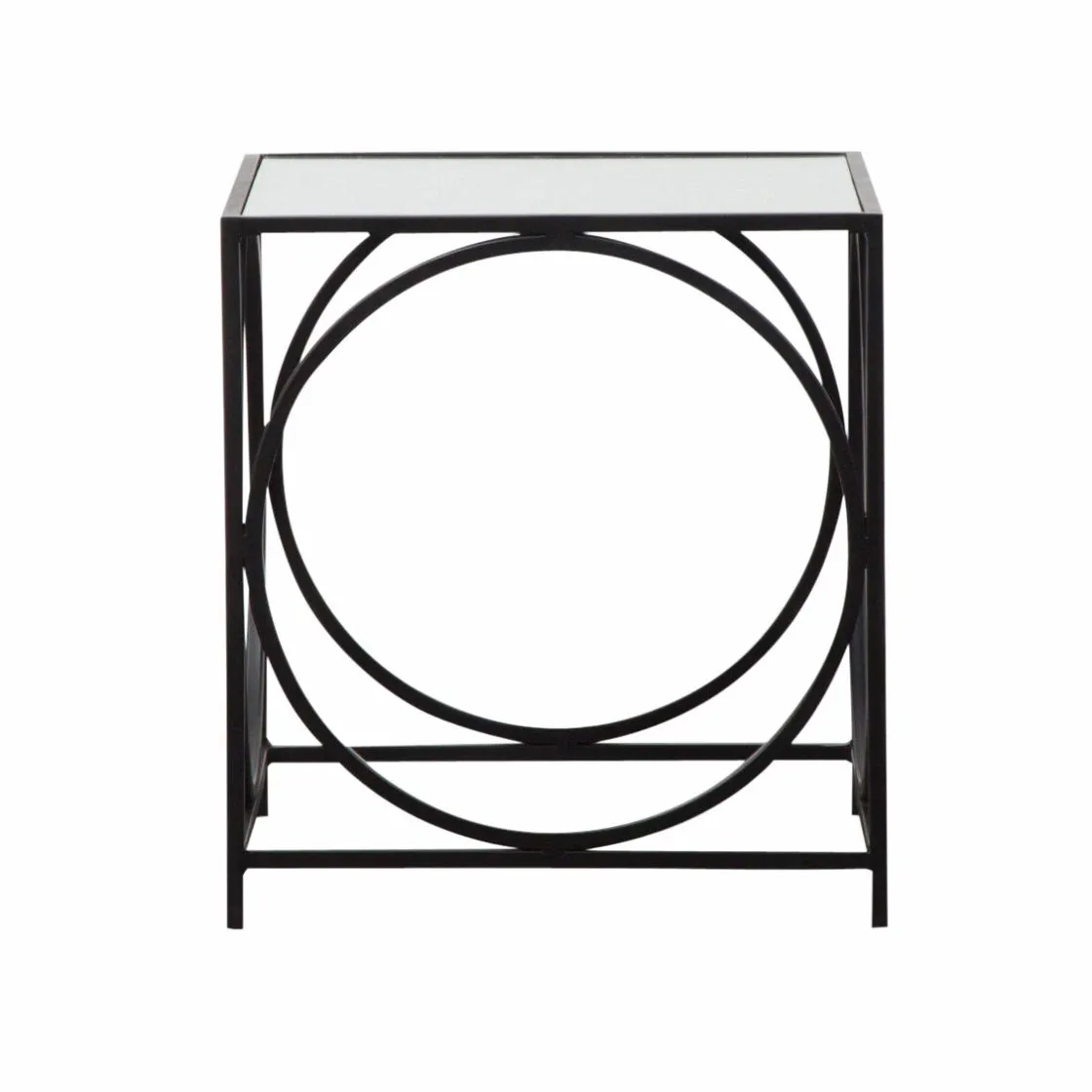 Made in Meubles Table Basse<Table basse carrée en métal noir Zélie