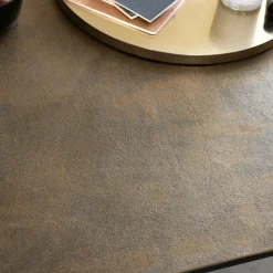 Made in Meubles Table Basse<Table basse en aluminium doré et métal noir Victoria