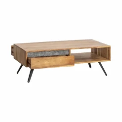 Made in Meubles Table Basse<Table basse en bois d'acacia et pierre Yvan