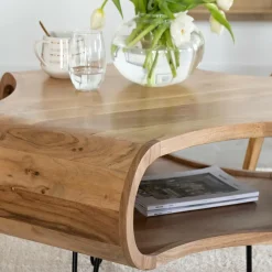 Made in Meubles Table Basse<Table basse en bois d'acacia et métal Ian