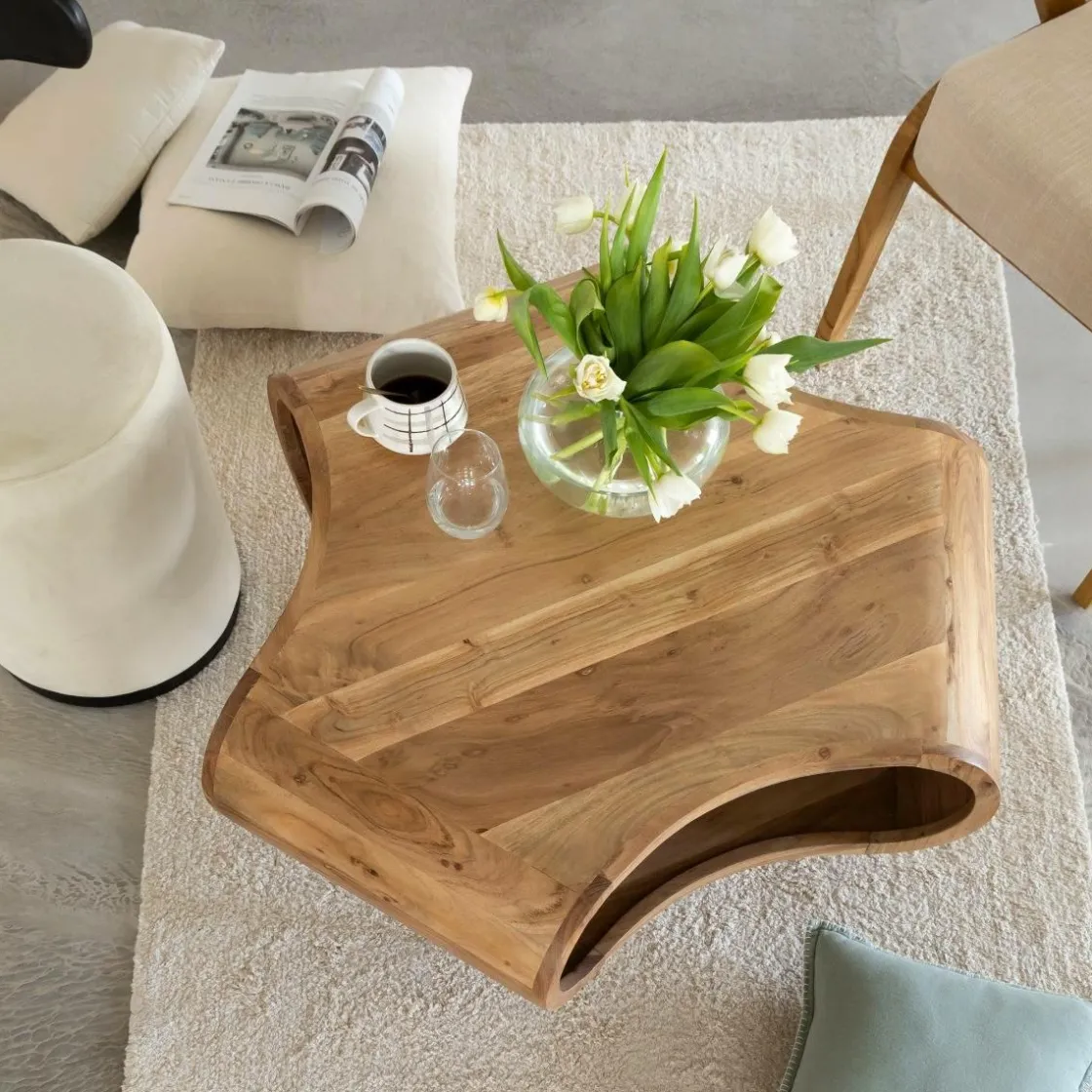 Made in Meubles Table Basse<Table basse en bois d'acacia et métal Ian