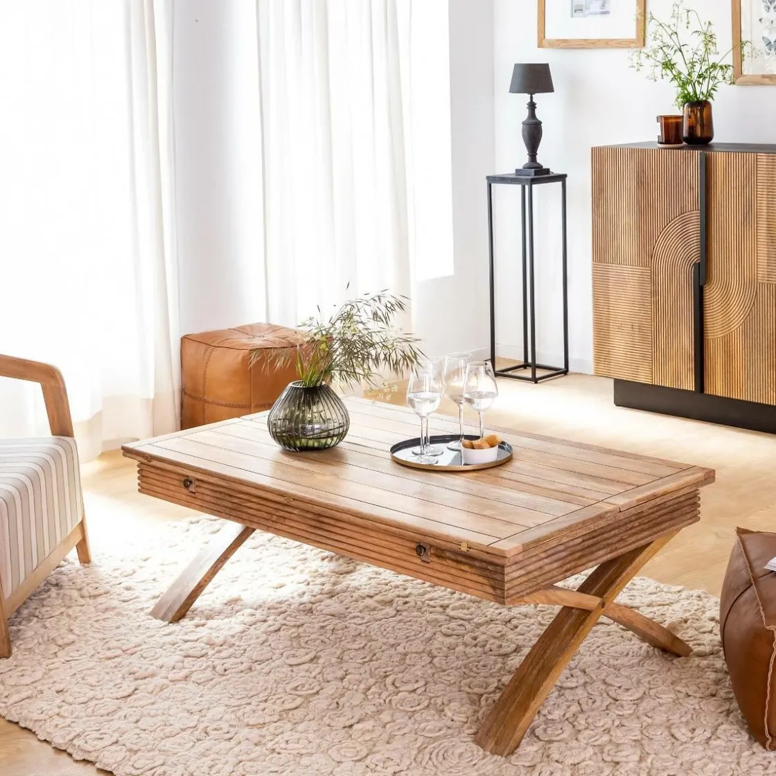 Made in Meubles Table Basse<Table basse en bois de manguier à allonges Luce
