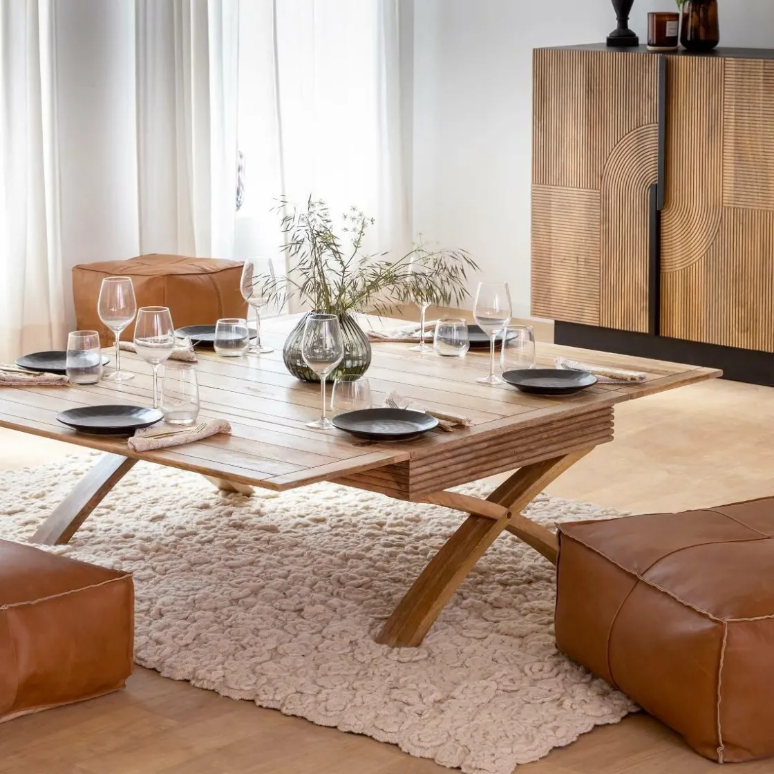 Made in Meubles Table Basse<Table basse en bois de manguier à allonges Luce