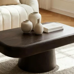 Made in Meubles Table Basse<Table basse en bois de manguier foncé Liriel