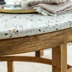 Made in Meubles Table Basse<Table basse en bois de manguier et terrazzo Ambrine