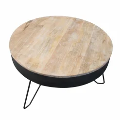 Made in Meubles Table Basse<Table basse en bois de manguier et métal Locker