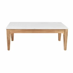 Made in Meubles Table Basse<Table basse en bois de manguier et marbre Arthuro