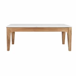 Made in Meubles Table Basse<Table basse en bois de manguier et marbre Arthuro