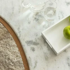 Made in Meubles Table Basse<Table basse en bois de manguier et marbre Adler