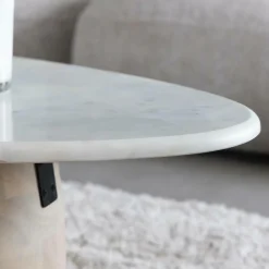 Made in Meubles Table Basse<Table basse en bois de manguier et marbre Moana