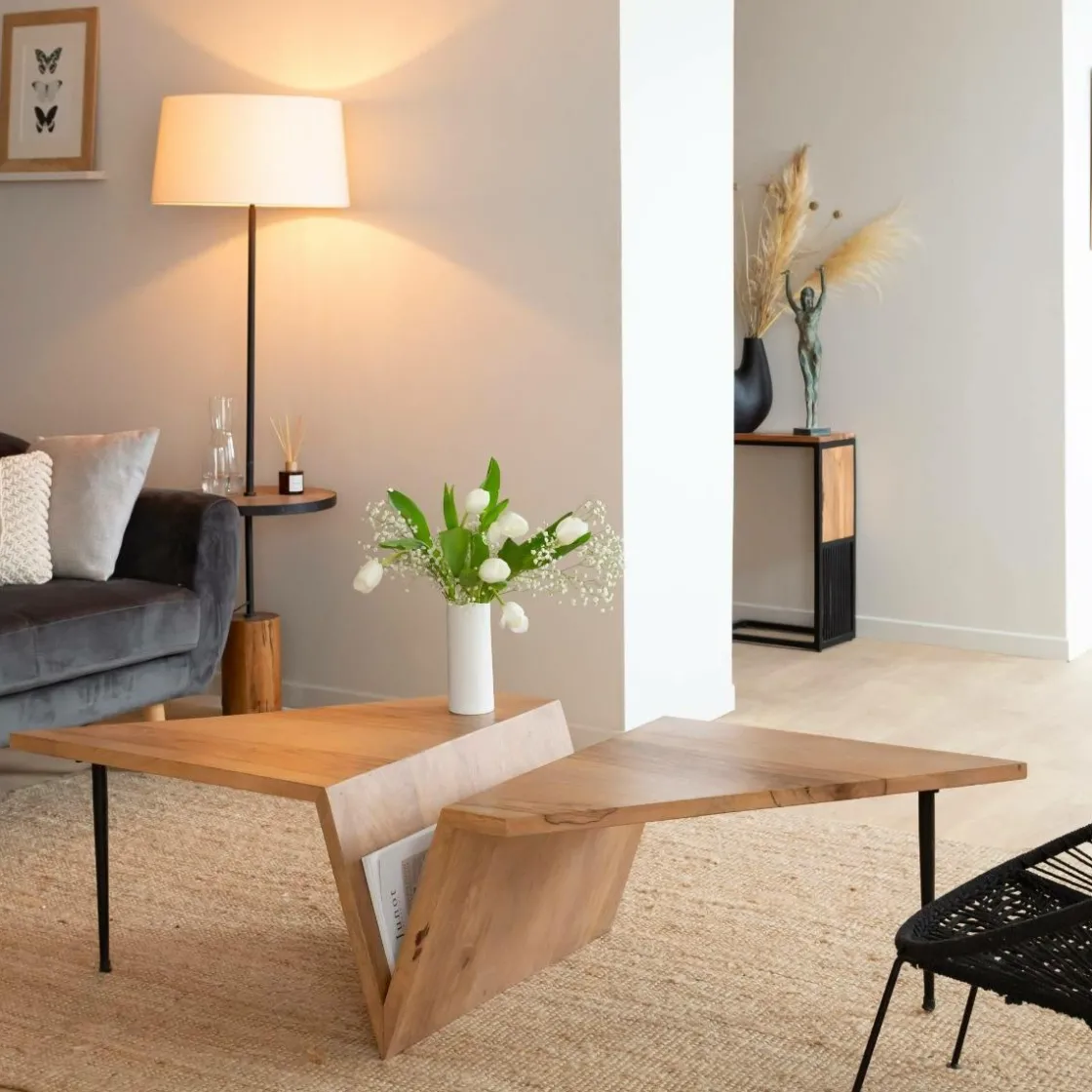 Made in Meubles Table Basse<Table basse en bois de manguier Letizia