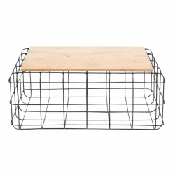 Made in Meubles Table Basse<Table basse en bois de manguier et métal noir Madeline