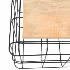 Made in Meubles Table Basse<Table basse en bois de manguier et métal noir Madeline