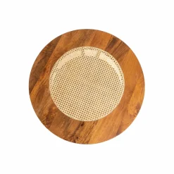 Made in Meubles Table Basse<Table basse en bois de manguier et cannage Zuria