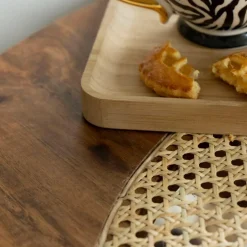 Made in Meubles Table Basse<Table basse en bois de manguier et cannage Zuria