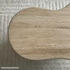 Made in Meubles Table Basse<Table basse en bois de manguier et en travertin Carola