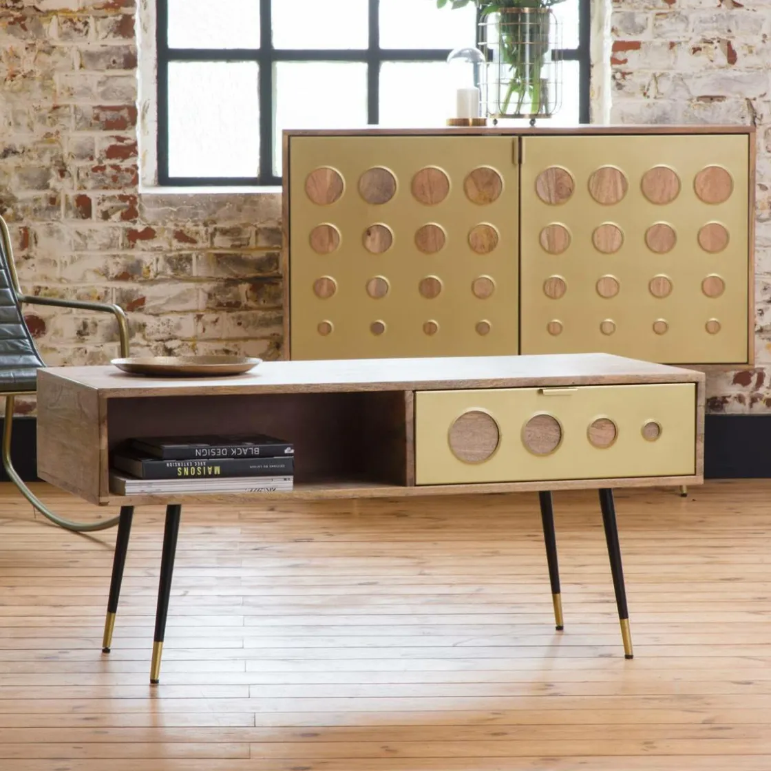 Made in Meubles Table Basse<Table basse en bois de manguier Cactus