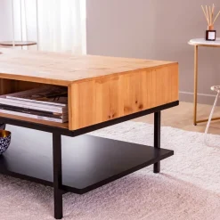 Made in Meubles Table Basse<Table basse en bois de sapin Enola