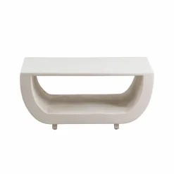 Made in Meubles Table Basse<Table basse en bois effet béton blanc Thomas