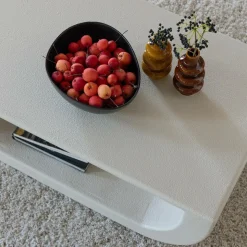 Made in Meubles Table Basse<Table basse en bois effet béton blanc Thomas