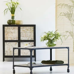 Made in Meubles Table Basse<Table basse en bois reyclé et métal White