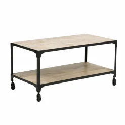 Made in Meubles Table Basse<Table basse en bois reyclé et métal White