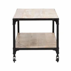 Made in Meubles Table Basse<Table basse en bois reyclé et métal White