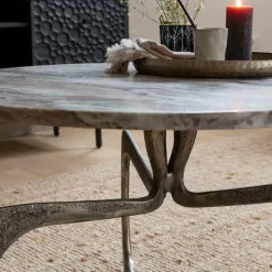 Made in Meubles Table Basse<Table basse en marbre et métal Valou