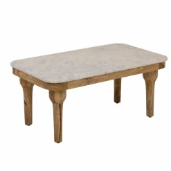 Made in Meubles Table Basse<Table basse en marbre et en bois d'acacia Calix