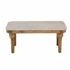 Made in Meubles Table Basse<Table basse en marbre et en bois d'acacia Calix