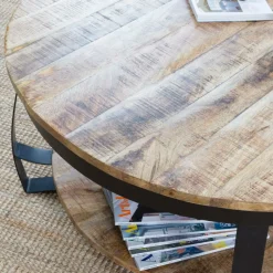 Made in Meubles Table Basse<Table basse en métal et bois de manguier Jules