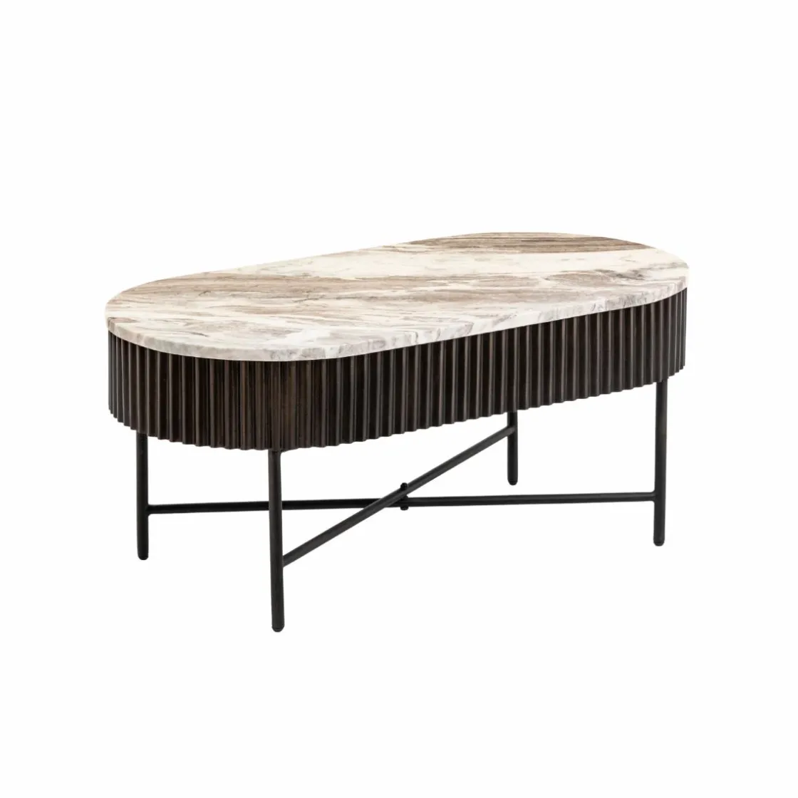 Made in Meubles Table Basse<Table basse en métal et marbre Alfred