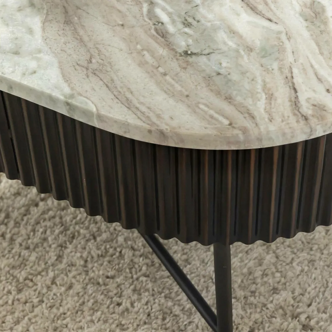 Made in Meubles Table Basse<Table basse en métal et marbre Alfred