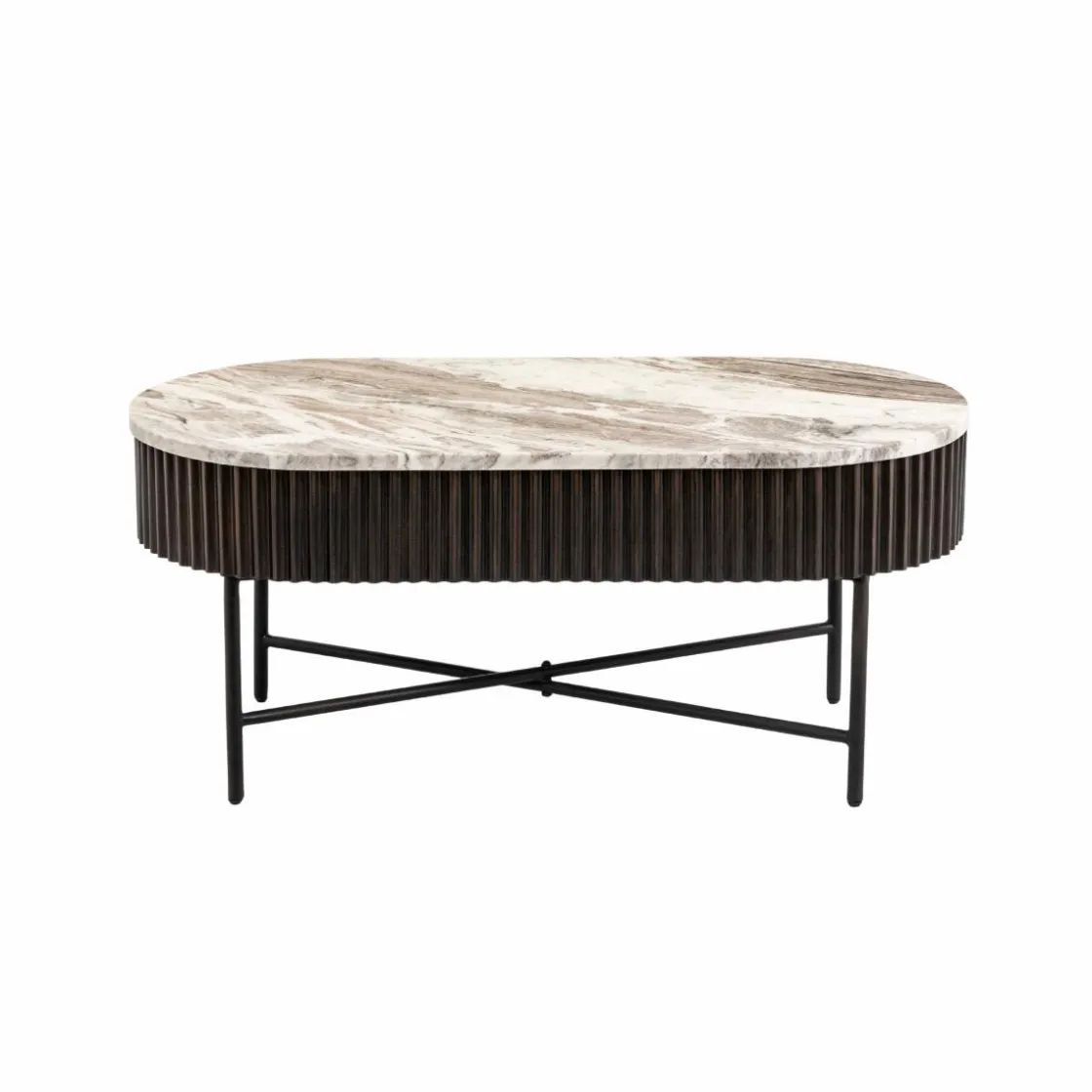 Made in Meubles Table Basse<Table basse en métal et marbre Alfred