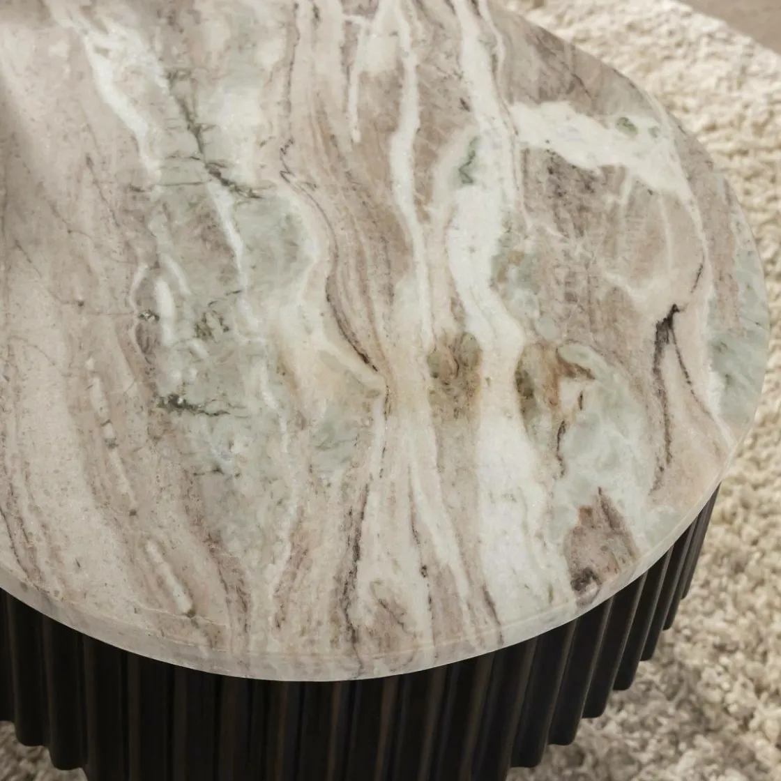 Made in Meubles Table Basse<Table basse en métal et marbre Alfred