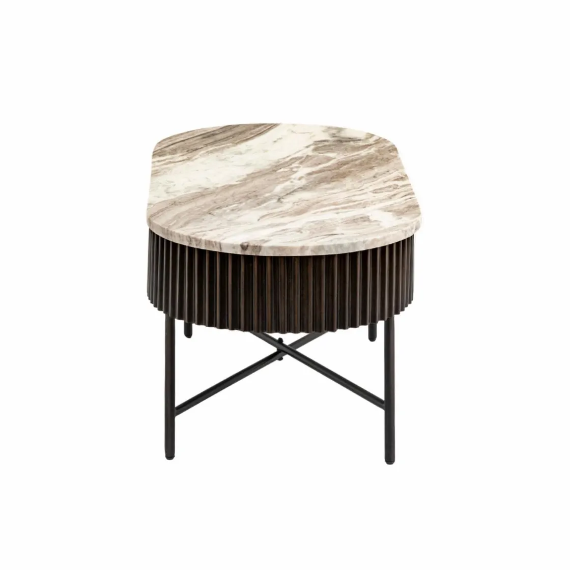 Made in Meubles Table Basse<Table basse en métal et marbre Alfred