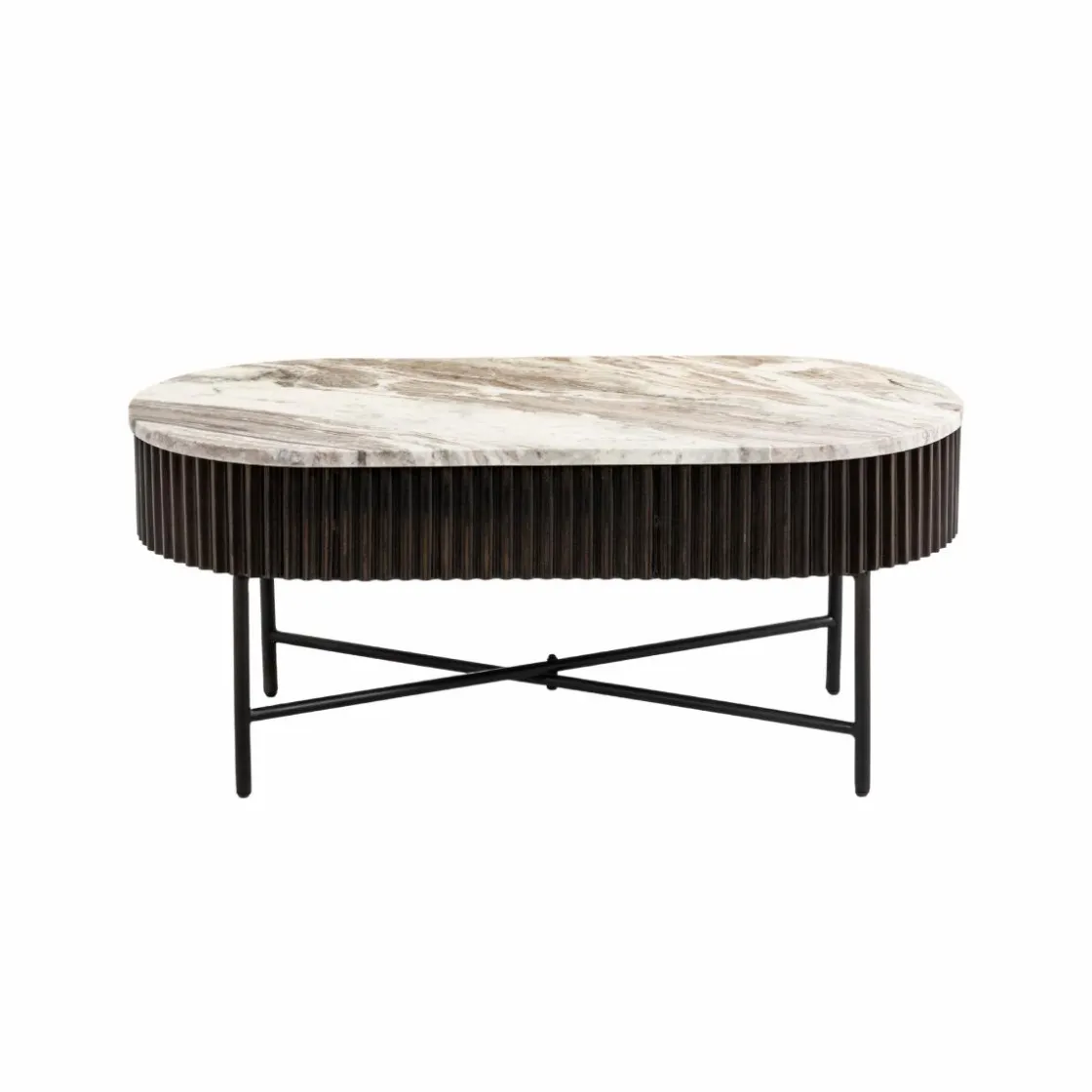 Made in Meubles Table Basse<Table basse en métal et marbre Alfred