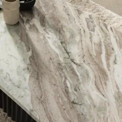 Made in Meubles Table Basse<Table basse en métal et marbre Alfred