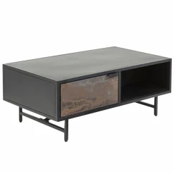 Made in Meubles Table Basse<Table basse en métal noir Claudine